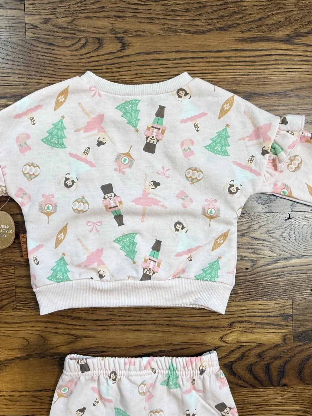 Lila & Jack Toddler Girls Pink Nutcracker Print Pajama Sweatsuit Set 6-9 Months